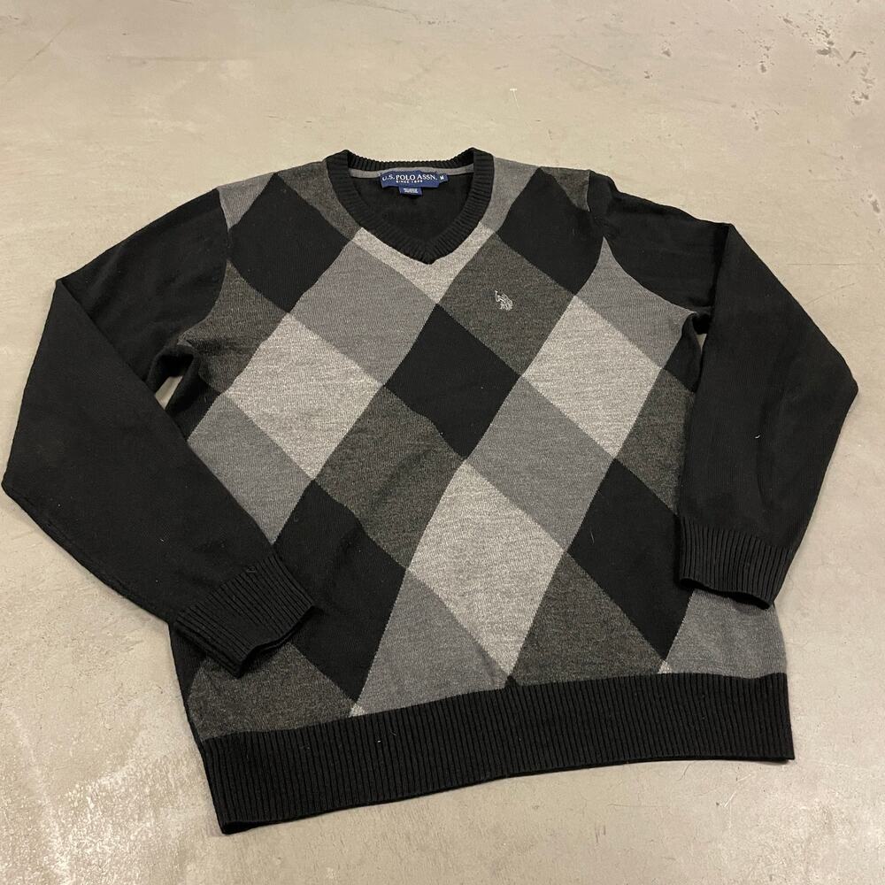 Y2K u.s. polo assn. argyle ussweater